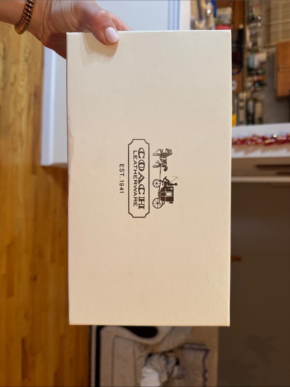 Coach White Signature Leatherware Gift Box with Carriage Logo